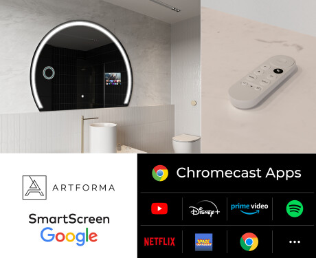 Puolipyöreä peili kylpyhuoneen LED SMART W223 Google #2