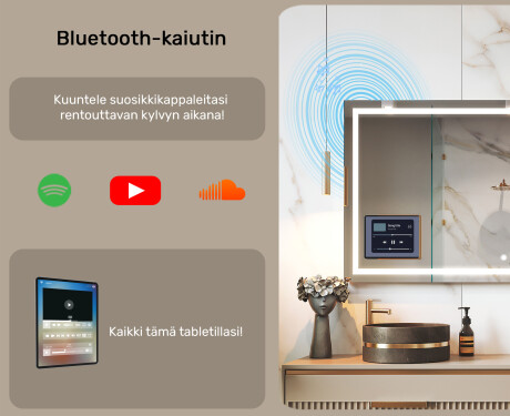 Pyöristetty moderni LED-peili iPad Displine L146 -kehyksellä #4