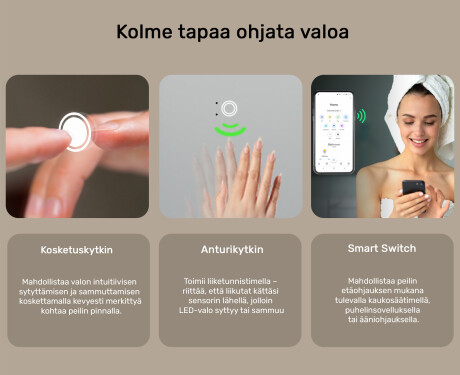 Pyöristetty moderni LED-peili iPad Displine L146 -kehyksellä #5