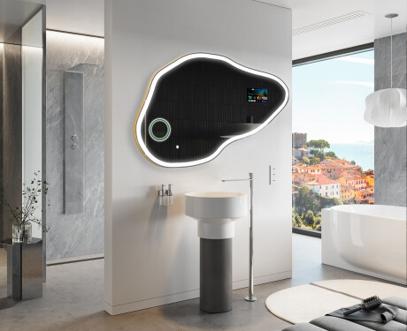 Epäsäännöllinen peili kylpyhuoneen LED SMART P222 Google #10