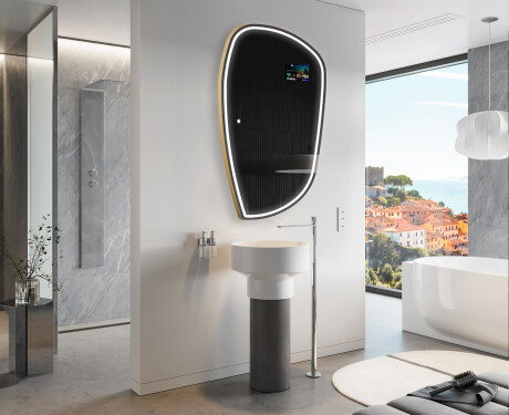 Epäsäännöllinen peili kylpyhuoneen LED SMART I223 Google #9