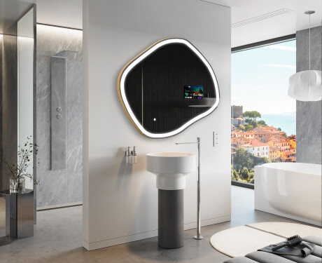 Epäsäännöllinen peili kylpyhuoneen LED SMART R222 Google #9