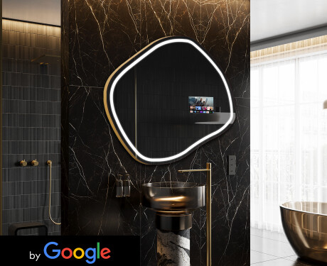 Epäsäännöllinen peili kylpyhuoneen LED SMART R223 Google
