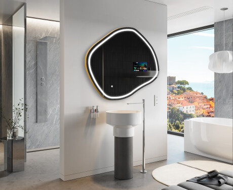 Epäsäännöllinen peili kylpyhuoneen LED SMART R223 Google #9