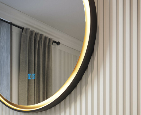 Pyöreä peili metallikehyksessä LED-valaistuksella #2