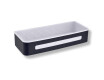 Ostoskori 29x12x5,5 / mattamusta / valkoinen muovisisus