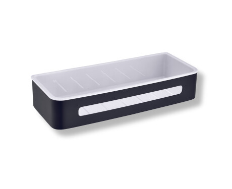 Ostoskori 29x12x5,5 / mattamusta / valkoinen muovisisus