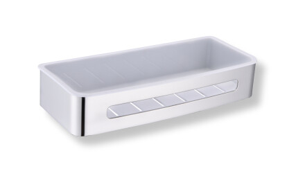 Kori 29x12x5,5 / kiillotettu teräs / valkoinen muovisisus