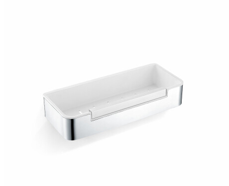 Kori 29x12x5,5, kiristysnauhalla / kiillotettu teräs / valkoinen muovisisus