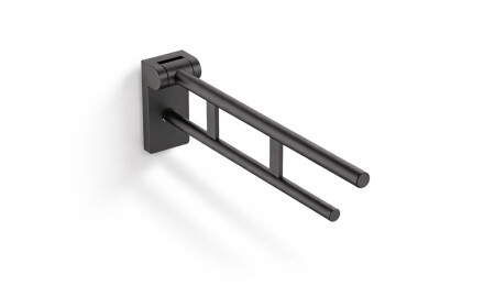 Vammaisille tarkoitettu tukikaide, Ø32, kallistuva, PREMIUM - 60 cm / ruostumaton teräs, mattamusta