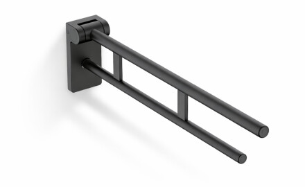 Vammaisille tarkoitettu tukikaide, Ø32, kallistuva, PREMIUM - 80 cm / ruostumaton teräs, mattamusta