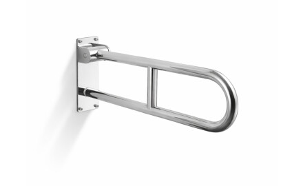 Vammaisille tarkoitettu tukikaide, Ø32, kaareva ja kääntyvä, STANDARD - 60 cm / kiillotettu ruostumaton teräs