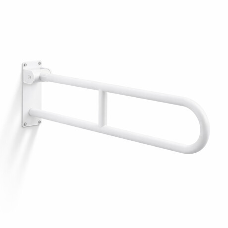Vammaisille tarkoitettu tukikaide, Ø32, kaareva ja kallistuva, STANDARD - 80 cm / ruostumaton teräs, mattavalkoinen #1