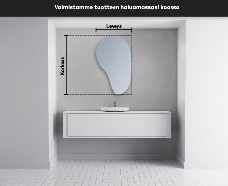 Epäsäännöllisen muotoinen LED-kylpyhuonepeili S221 #4