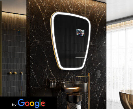 Epäsäännöllinen peili kylpyhuoneen LED SMART Z222 Google