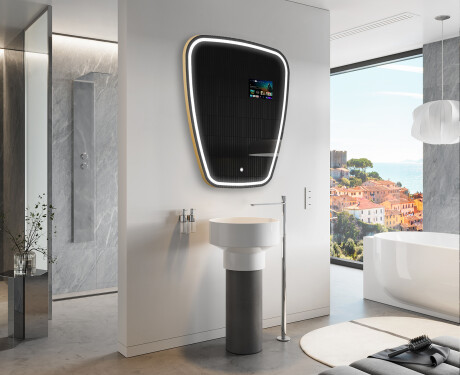 Epäsäännöllinen peili kylpyhuoneen LED SMART Z223 Google #9