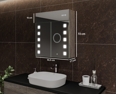 Kylpyhuoneen Peilikaappi LED - L03 Emily 66,5 x 72cm #2