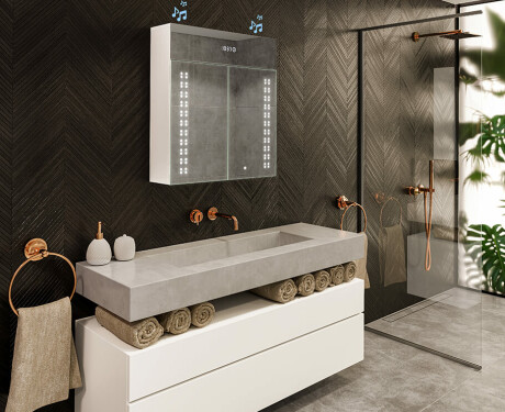 Kylpyhuoneen Peilikaappi LED - L55 Emily 66,5 x 72cm #10