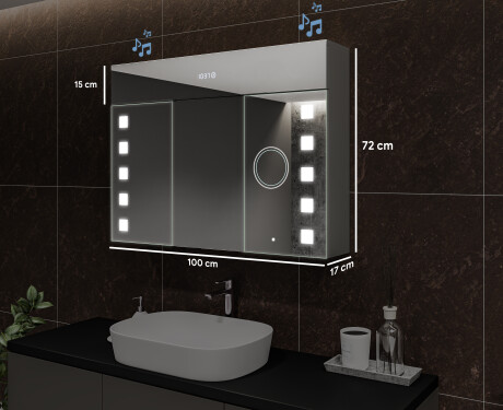 Kylpyhuoneen Peilikaappi LED - L03 Emily 100 x 72cm #2
