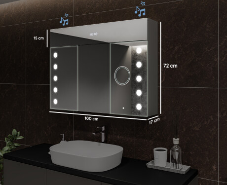 Kylpyhuoneen Peilikaappi LED - L06 Emily 100 x 72cm #2