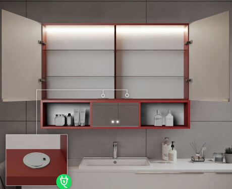 Kylpyhuonekaappi LED-Valoilla Emma - 2-ovinen 100 x 72cm #10
