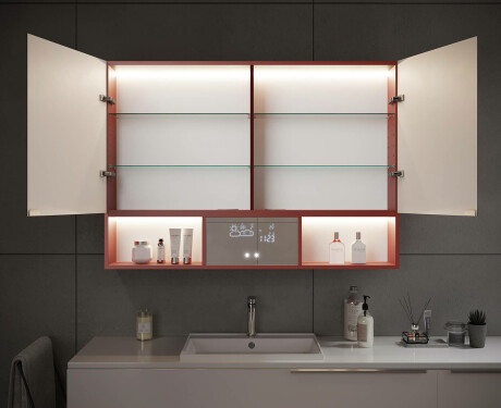 Kylpyhuonekaappi LED-Valoilla Emma - 2-ovinen 100 x 72cm #12
