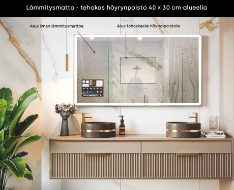 Pyöristetty moderni LED-peili iPad Displine L141 -kehyksellä #7