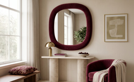 Design-pehmustettu peili - Velora Arco