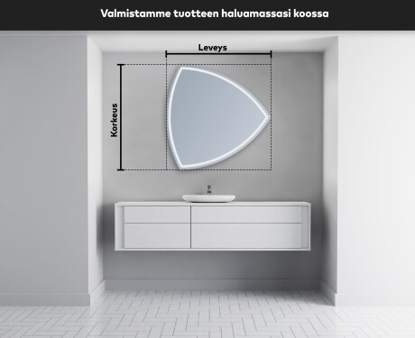 Epäsäännöllisen muotoinen LED-kylpyhuonepeili T223 #3