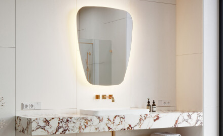 Epäsäännöllisen muotoinen LED-kylpyhuonepeili Z221