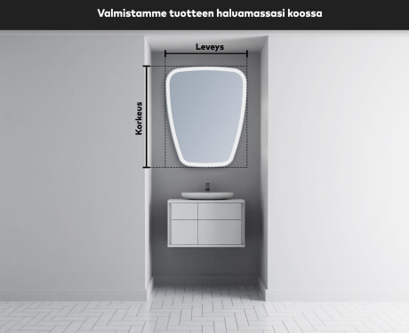 Epäsäännöllisen muotoinen LED-kylpyhuonepeili Z222 #3