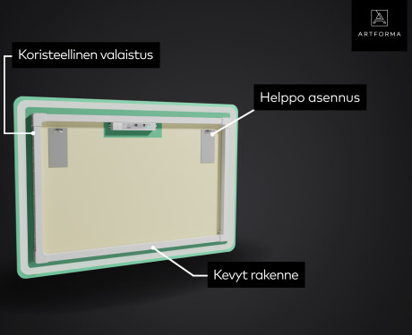 Kylpyhuoneen Peili Led-valoilla L68 #3