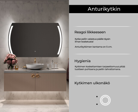 Kylpyhuoneen Peili Led-valoilla L68 #6