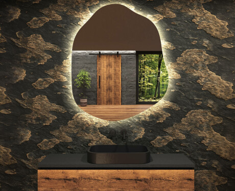 Epäsäännöllisen muotoinen LED-kylpyhuonepeili E221