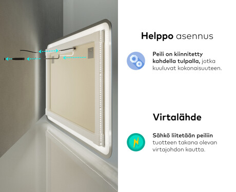 Kylpyhuoneen Peili Led-valoilla L141 #10