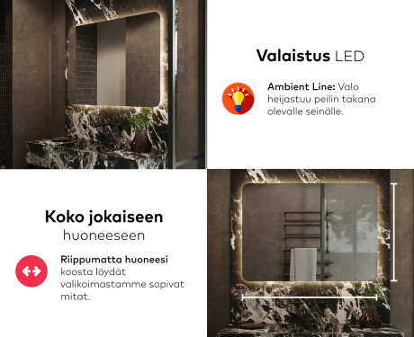 Kylpyhuoneen Peili Led-valoilla L142 #5