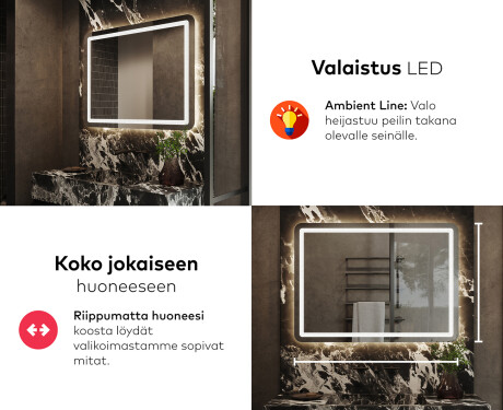 Kylpyhuoneen Peili Led-valoilla L143 #5