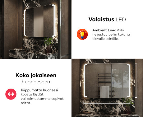 Kylpyhuoneen Peili Led-valoilla L144 #5