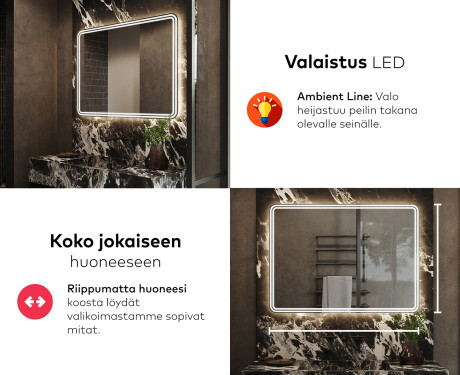 Kylpyhuoneen Peili Led-valoilla L148 #5